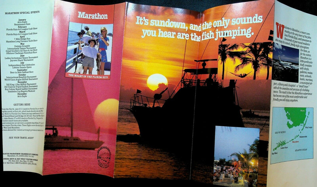 Marathon Heart of the Florida Keys Key West Florida Advertising Brochure 1980s