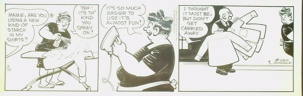 Moon Mullins Ferd Johnson Original Comic Strip Art February 10 1968