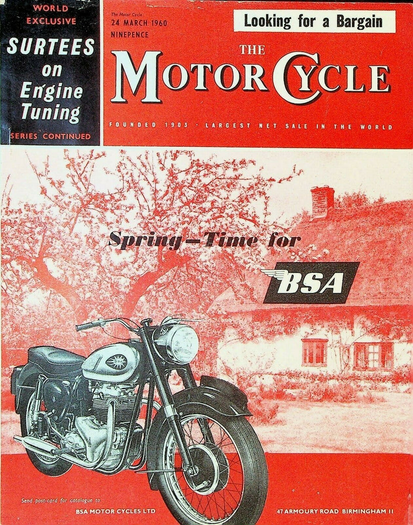 Motor Cycle Magazine March 24 1960 Pioneer Run Hawkstone Park