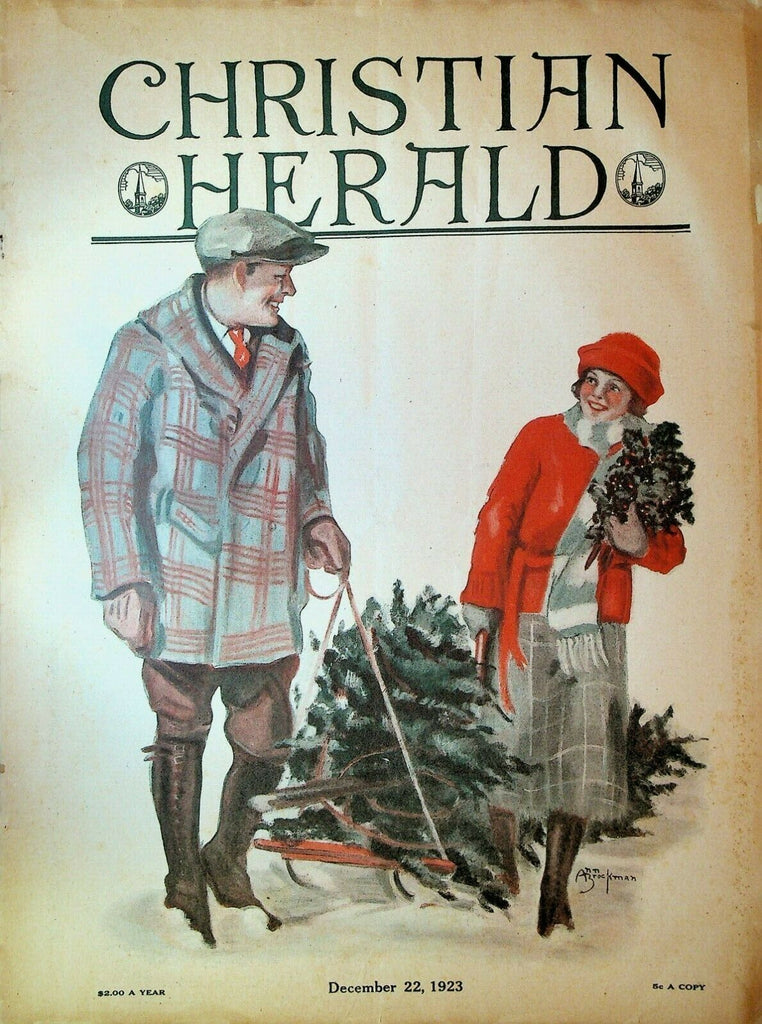 Christian Herald December 22 1923 Christmas Tree Cover Margaret Sangster Bowery