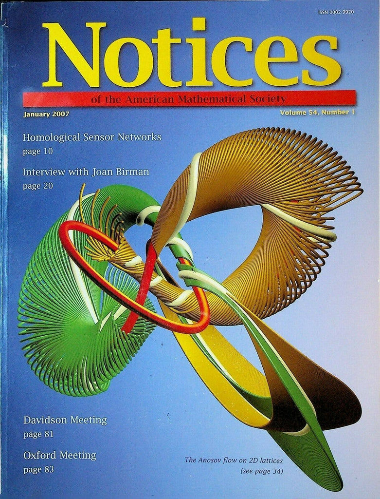 Notices of the American Mathematical Society Magazine January 2007 Joan Birman