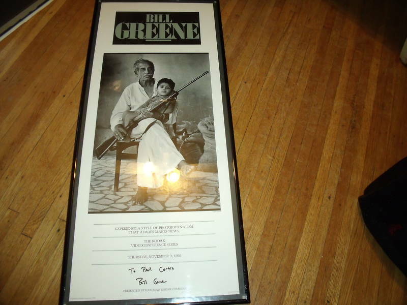 Bill Greene Photojournalist SIGNED Kodak Poster 11x25 Framed