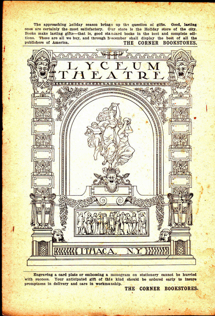 The Double Life Lyceum Theatre Ithaca NY Program Henry DeVries  December 12 1906