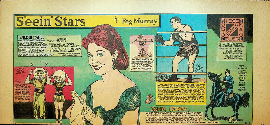 Seein Stars Comic Strip March 4 1951 Lou Costello John Derek Arlene Dahl