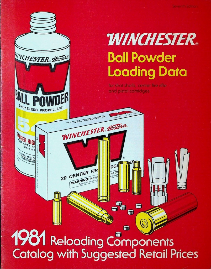 Winchester Ball Powder Loading Data Reloading Components Catalog 1981