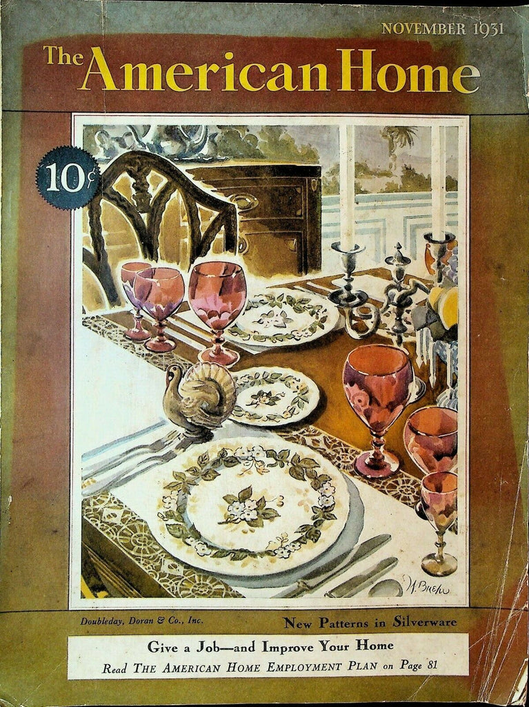 American Home Magazine November 1931 Art Deco Cover W Buehr