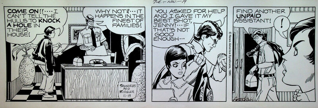Mary Worth Original Comic Strip Art Allen Saunders Bill Ziegler November 19 1985