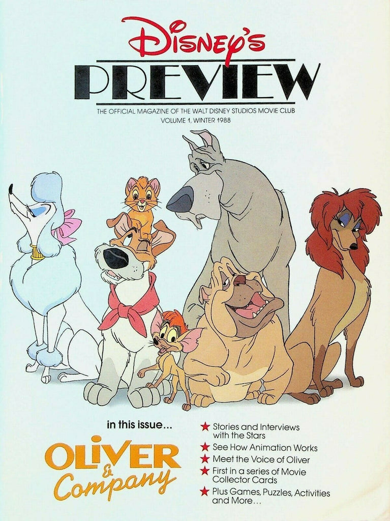 Disney's Preview Magazine Winter 1988 Oliver & Company