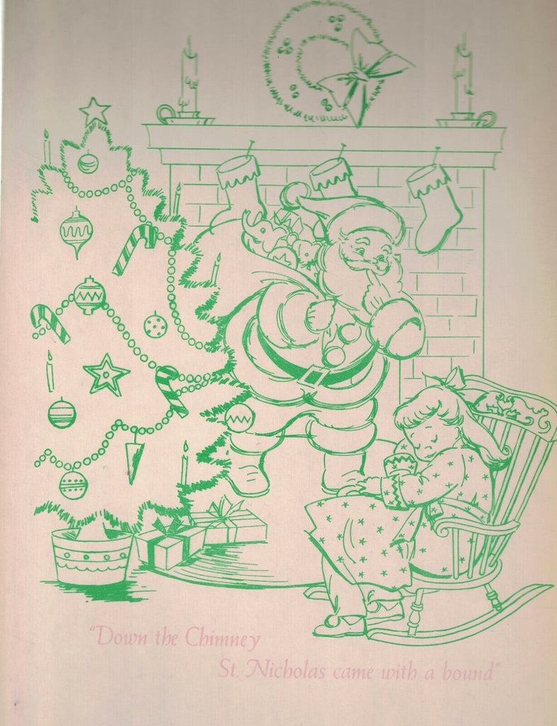 1950s Crescent Puritan Laundry & Dry Cleaners cardstock ad-Santa Claus Christmas