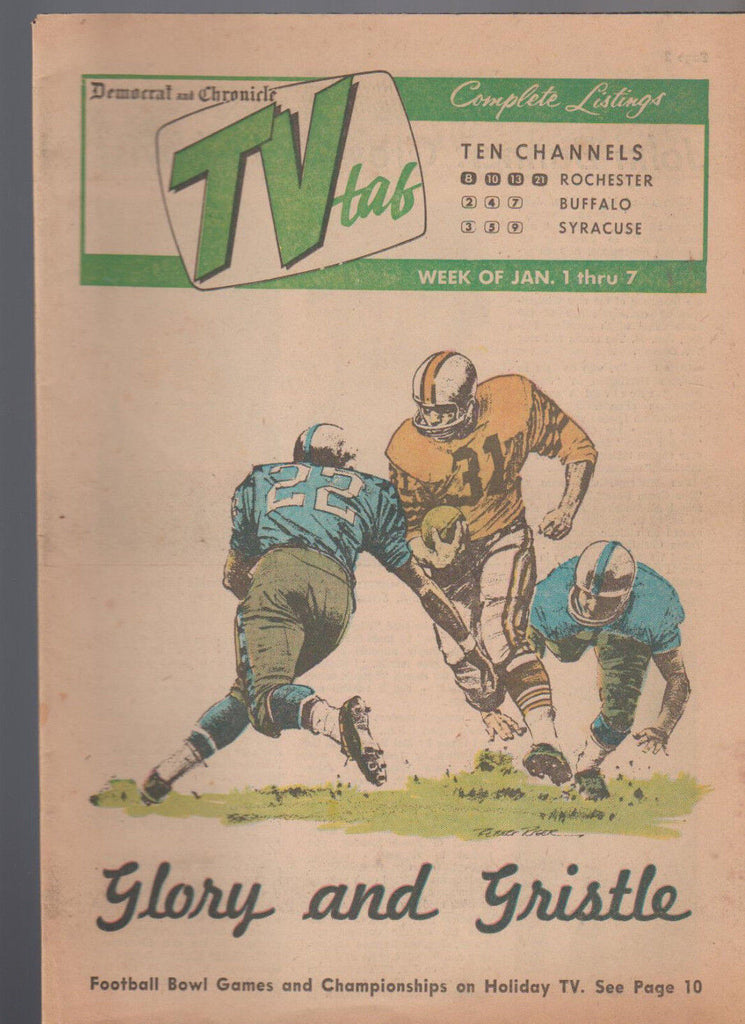 Democrat & Chronicle TV Tab January 1 1967 College Bowl Games & NFL Playoffs