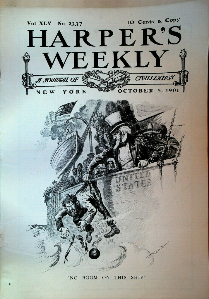 Harper's Weekly October 5 1901 Anarchy America's Cup Walter Egan AB Frost