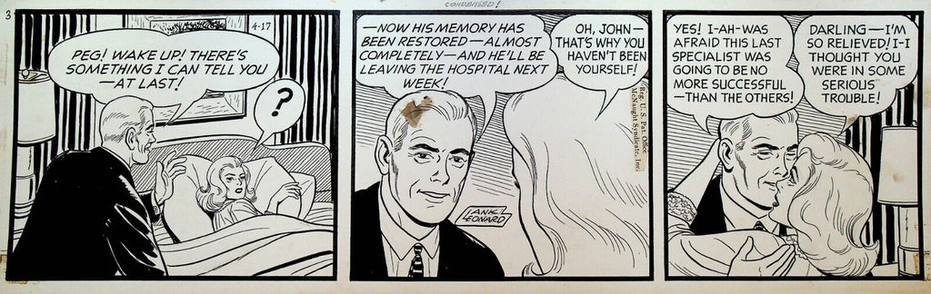Mickey Finn by Lank Leonard Original Comic Strip Art 1950s Condensed April 17