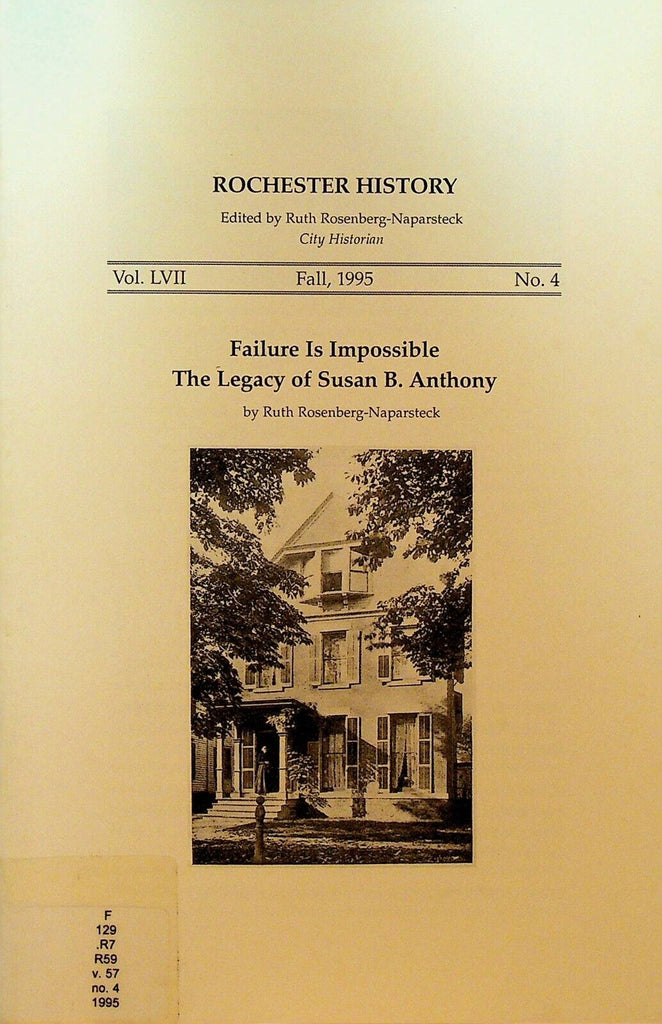 Rochester History Magazine Fall  1995 Susan B Anthony