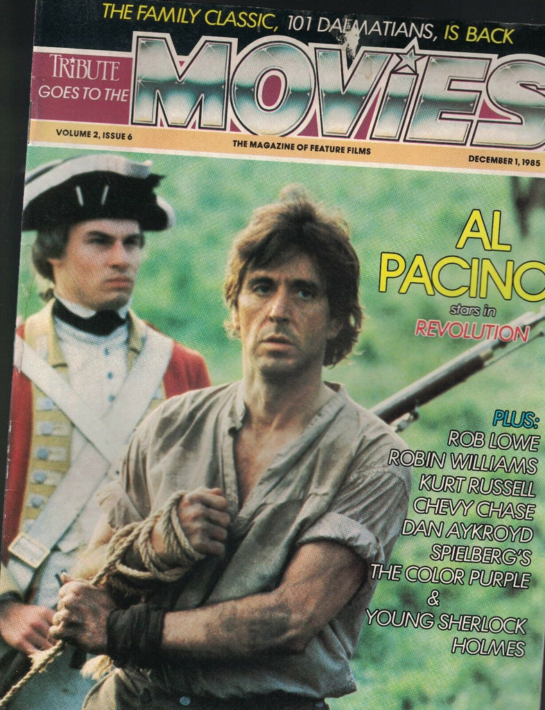 Tribute Goes to the Movies Magazine December 1 1985 Al Pacino Rob Lowe