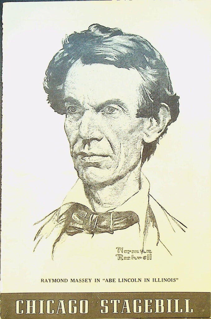 Abe Lincoln in Illinois Chicago Stagebill January 8 1940 Raymond Massey