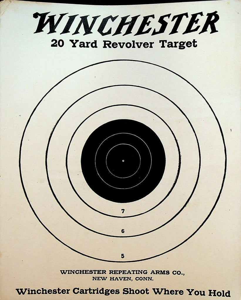 Winchester Repeating Arms Co 20 Yard Revolver Target Lot of 10 1940s