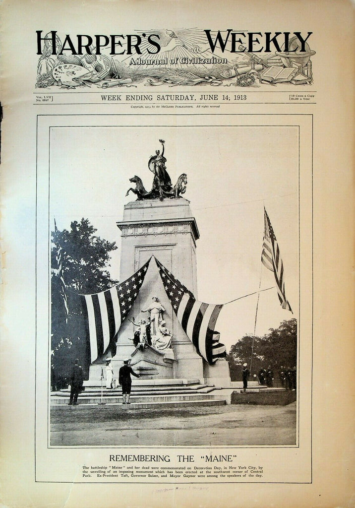 Harper's Weekly June 14 1913 USS Maine Duluth Anaconda Copper Mining
