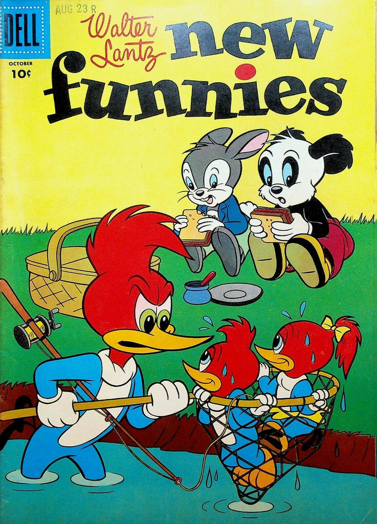 New Funnies 224 Dell Comics 1955 Woody Woodpecker Fishing Picnic