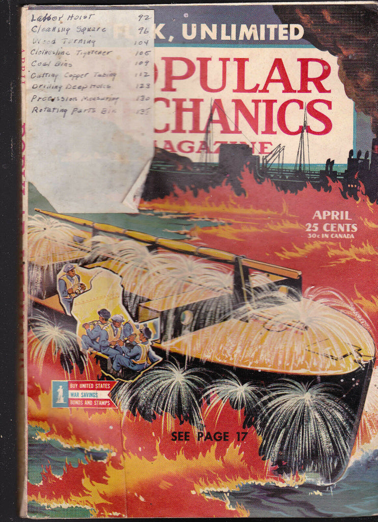 Popular Mechanics Magazine World War II Cover & Articles April 1944