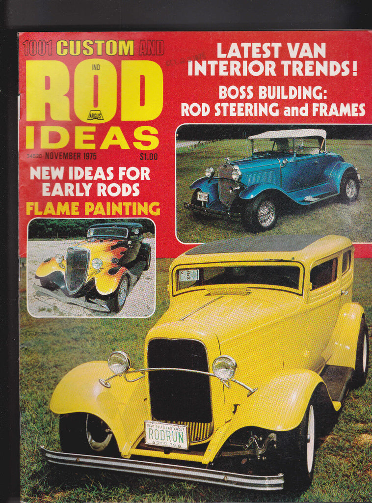 1001 Custom & Rod Ideas Magazine Flame Painting November 1975 Free US S/H