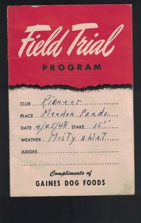 Gaines Dog Food Field Trial Program booklet 1948 General Foods