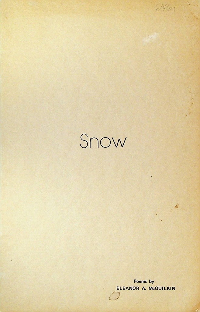 Snow Poems by Eleanor A McQuilkin Signed Booklet