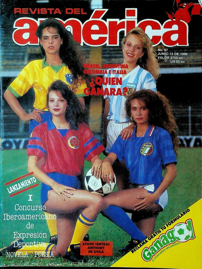 Revista del America Magazine #87 June 15 1990 Soccer Anthony de Avila