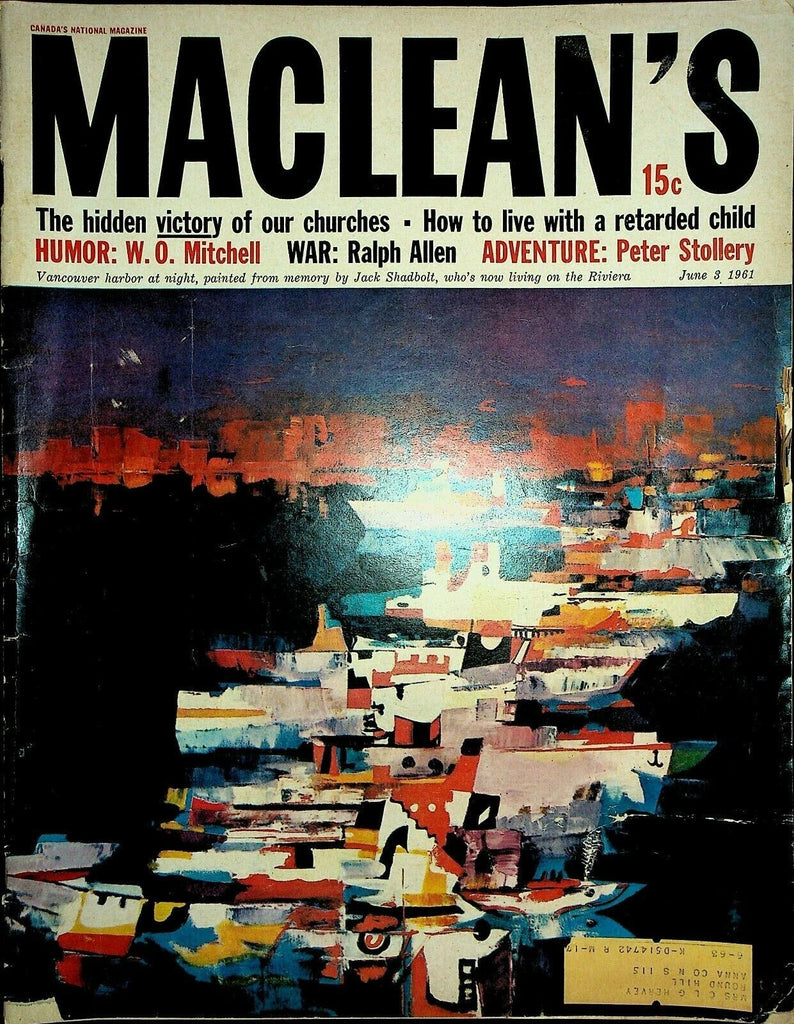 MacLean's Magazine June 3 1961 Jack Shadbolt Dan Petrie Peter Stollery Africa