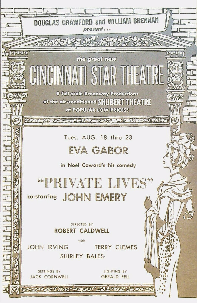Private Lives Program Eva Gabor August 18 1959 John Emery John Irving