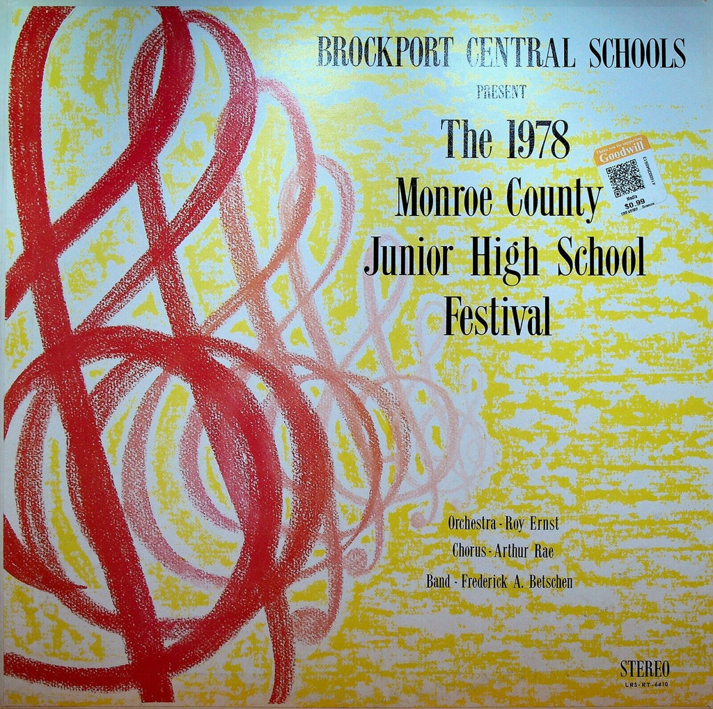 The 1978 Monroe County Junior High School Festival Vinyl LP Record NY Brockport