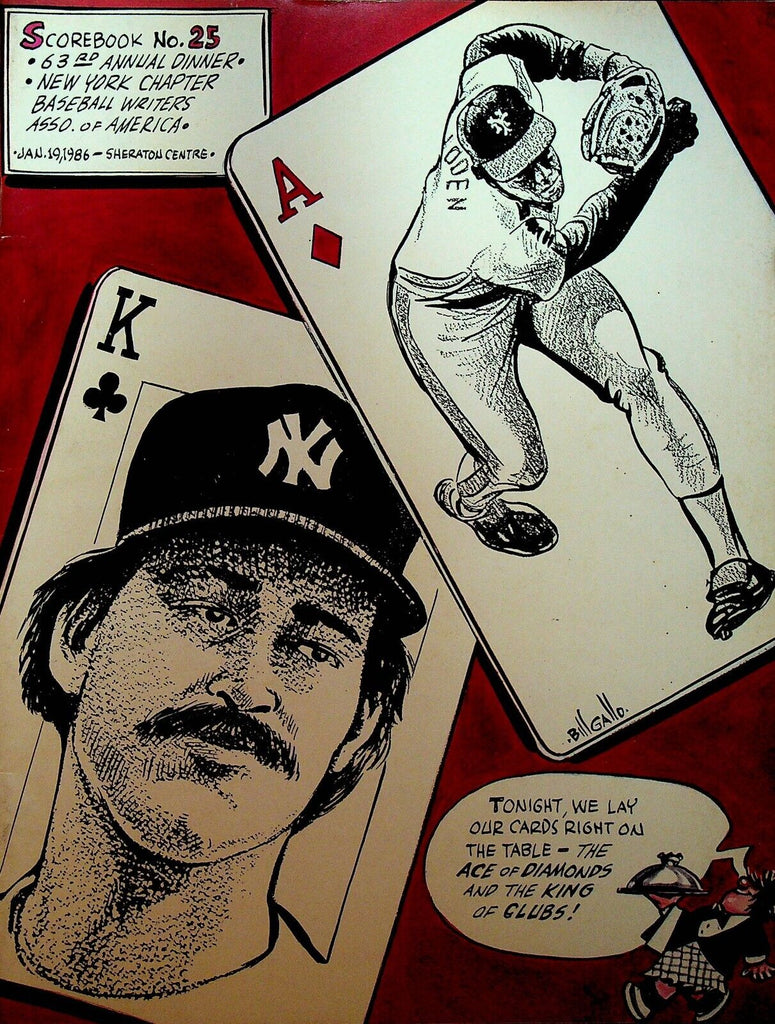 Baseball Writers of NY Program #25 1986 Doc Gooden Don Mattingly Roger Maris