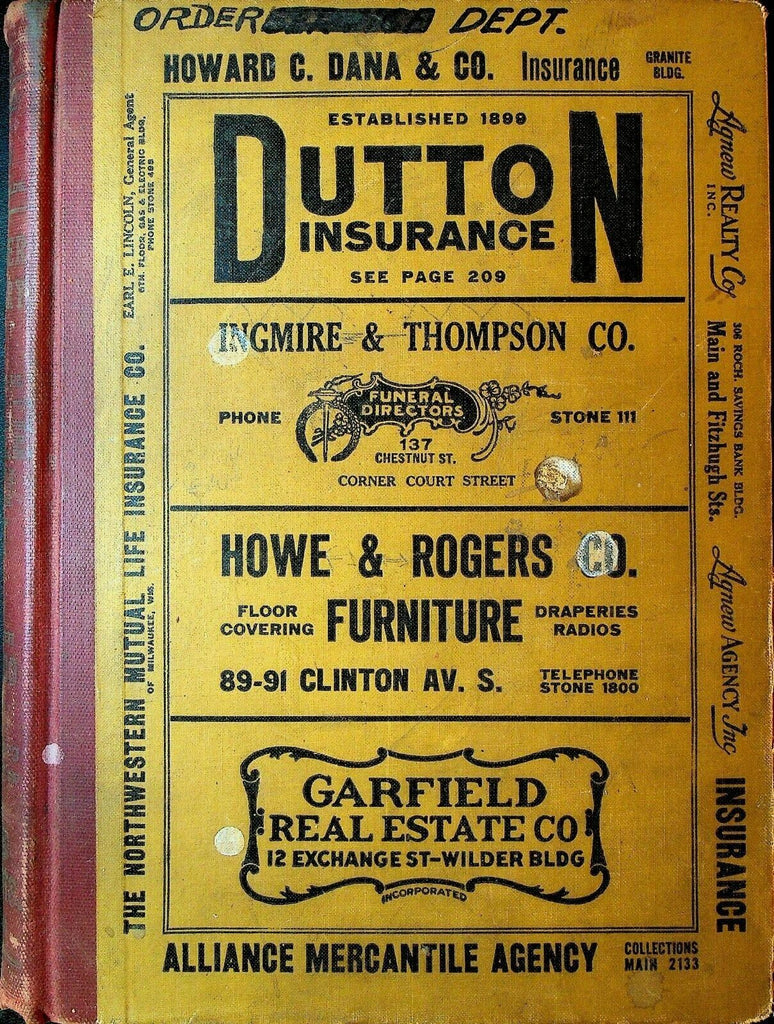 Rochester NY Directory 1932 Sampson & Murdock Businesses Streets People