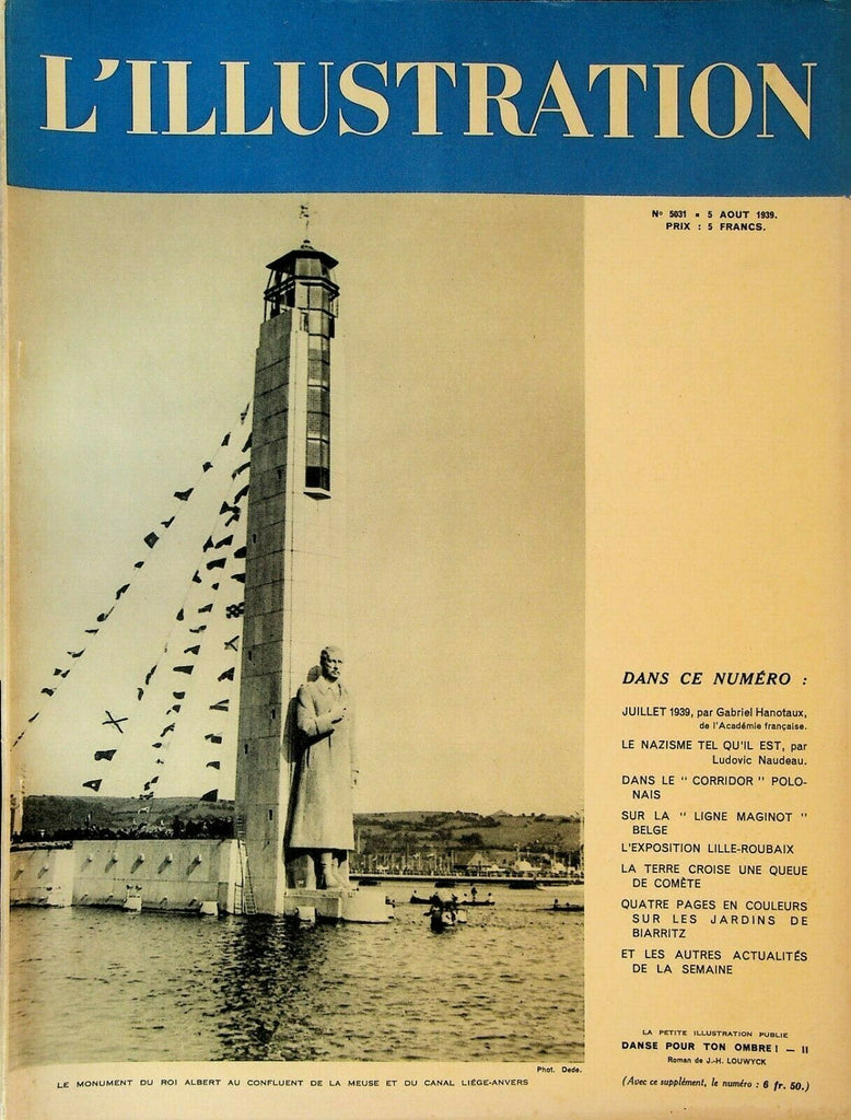 L'Illustration Magazine August 5 1939 Chess Champions Maginot Line WWII