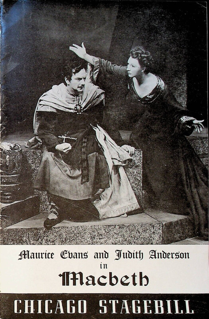 MacBeth Chicago Stagebill April 27 1942 Maurice Evans Judith Anderson