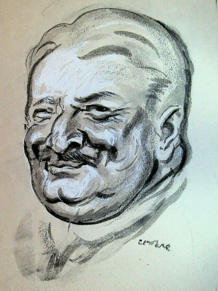 Oscar Cesare Original Art Leon Daudet French Satirist Journalist