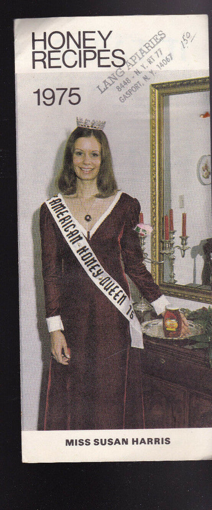 Honey Recipes 1975 Brochure Miss Susan Harris American Honey Queen