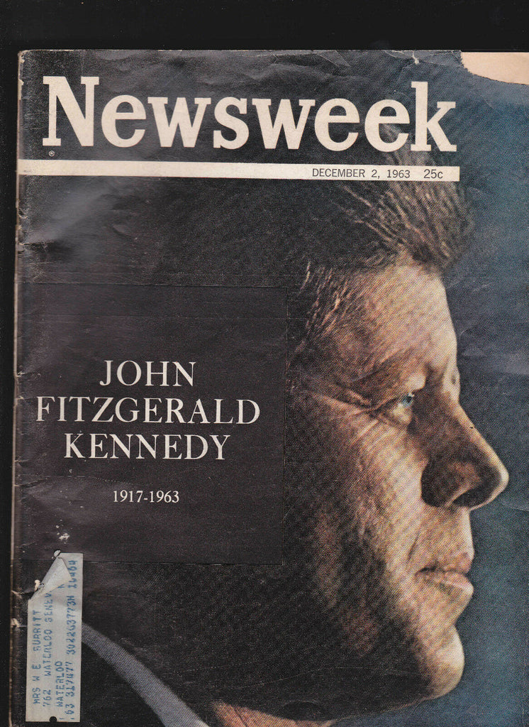 Newsweek Magazine December 2 1963 John Fitzgerald Kennedy JFK