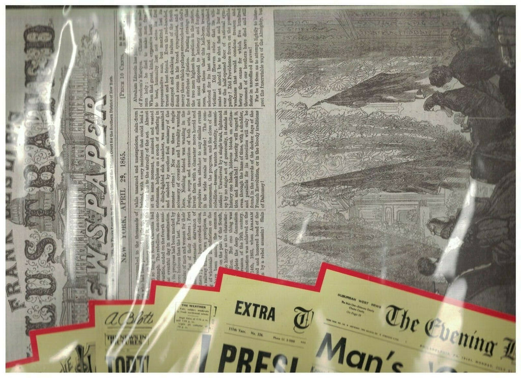 Historical Headlines Reprinted Newspapers Moon Statue of Liberty Dutch Schultz