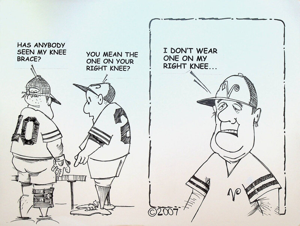 Bill Landis Original Cartoon Art The Villages Daily Sun 2007 Baseball