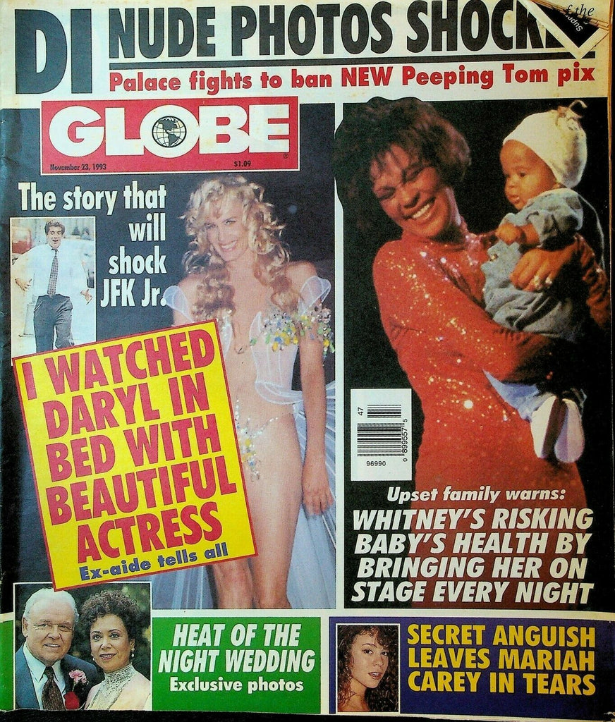 Globe November 23 1993 JFK Jr Daryl Hannah Whitney Houston Mariah Carey