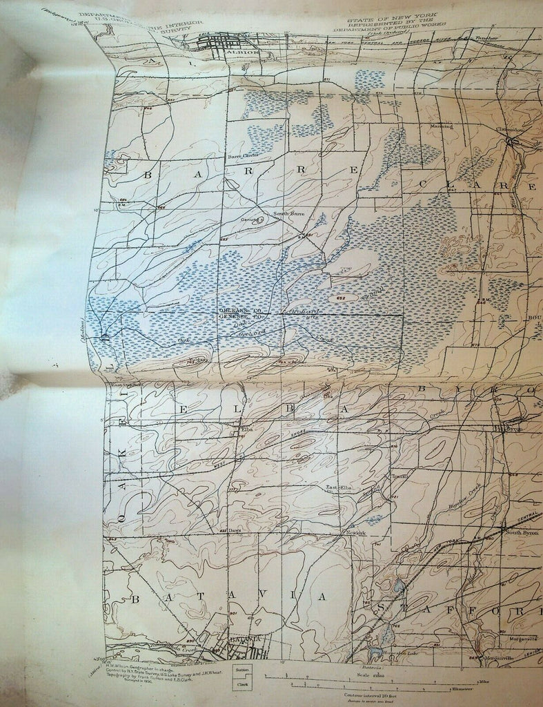 Albion Quadrangle New York State US Geological Survey Map 1928