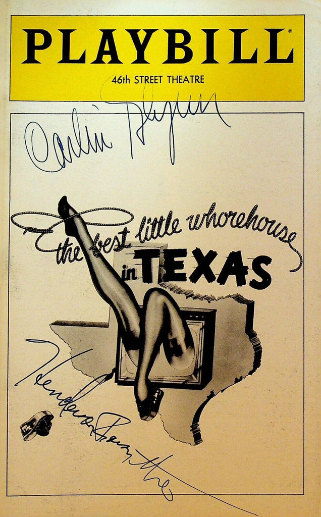 The Best Little Whorehouse in Texas Playbill August 1979 Signed Carlin Glynn