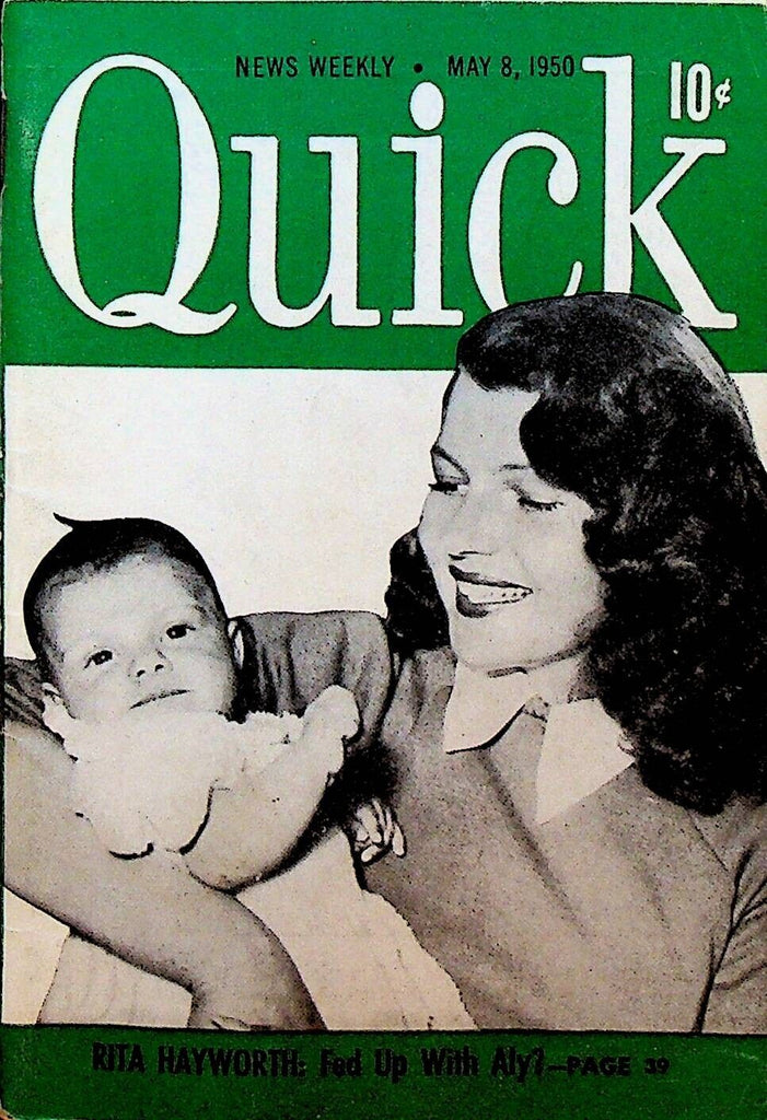 Quick Magazine May 8 1950 Rita Hayworth Kentucky Derby Errol Flynn Jose Ferrer
