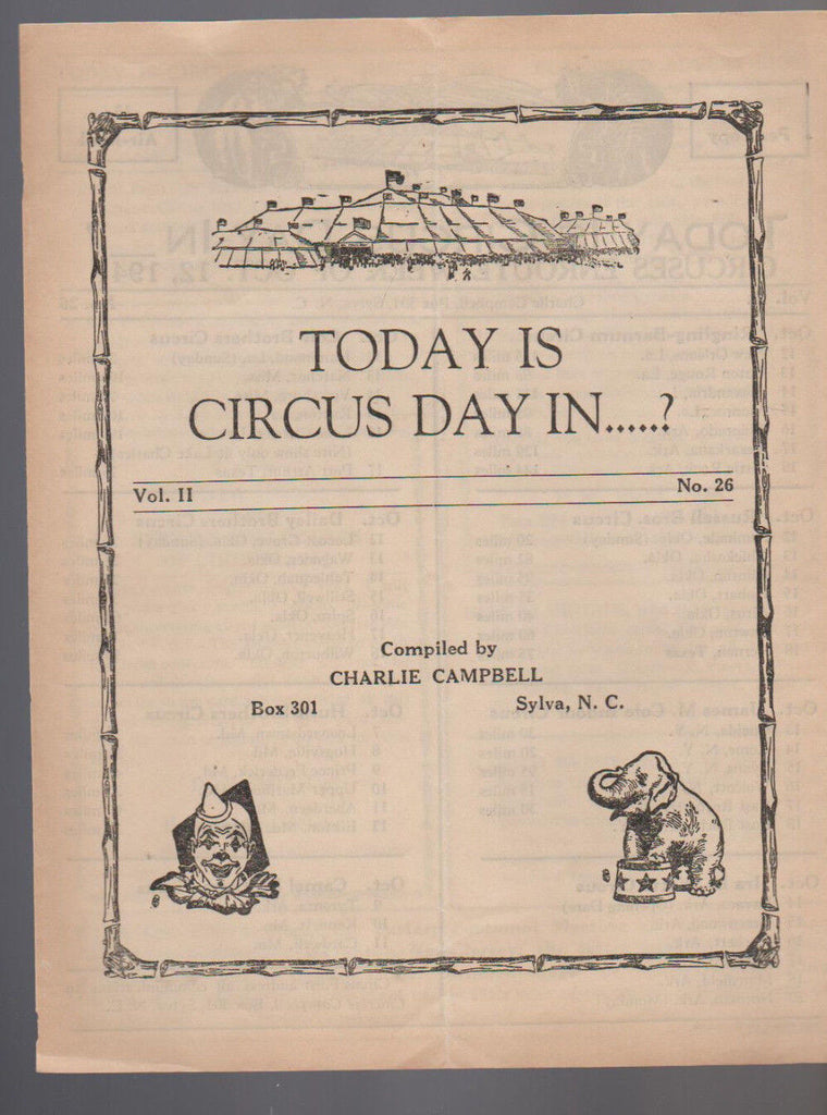 Today is Circus Day in October 12 1941 Great Reference