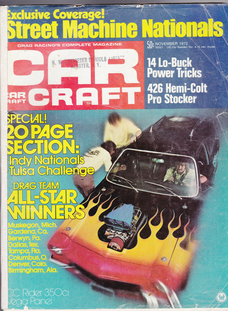 Car Craft Magazine Indy Nationals Drag Racing November 1972  FREE US S/H