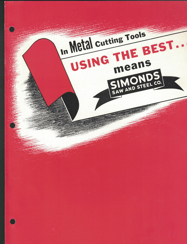Simonds Saw & Steel Metal Cutting Tools 1940s Catalog Brochure