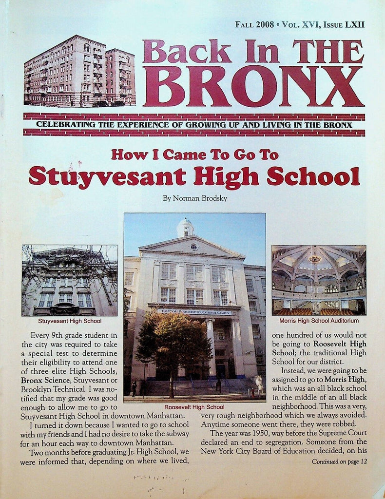Back in the Bronx Fall 2008 Stuyvesant High School Fordham Little League