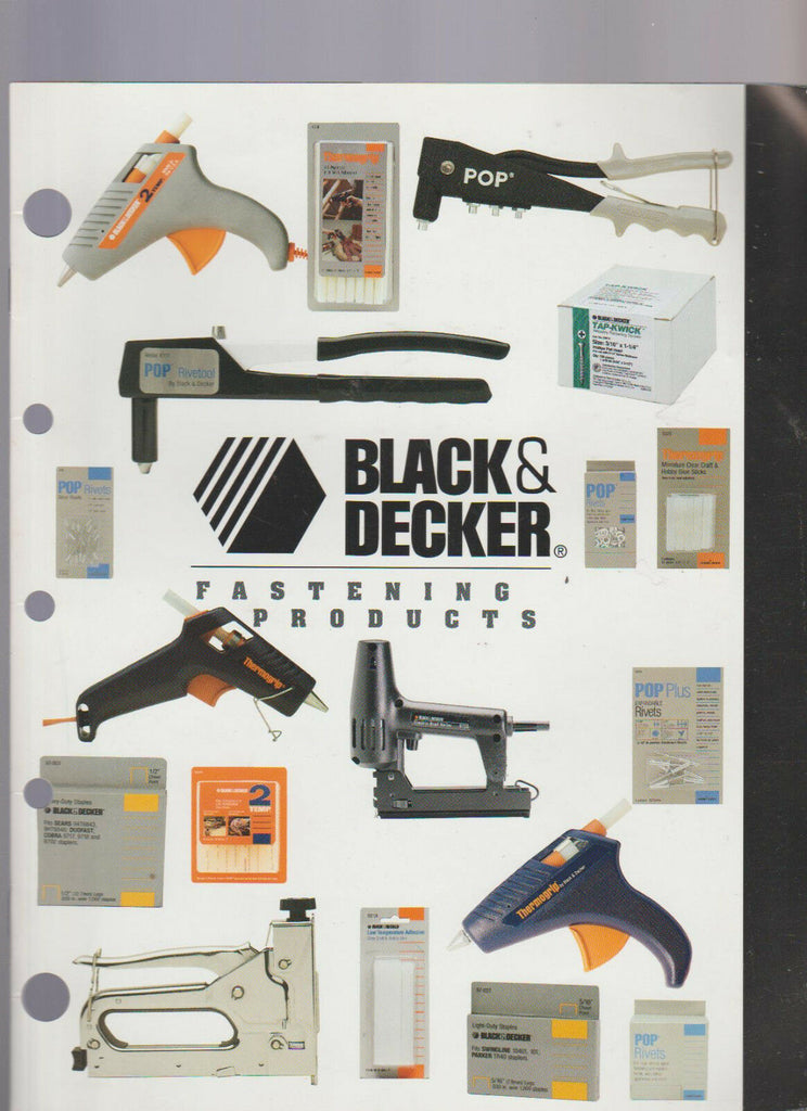 Black & Decker Fastening Products Catalog 1993 Glue Staple Guns Rivetools