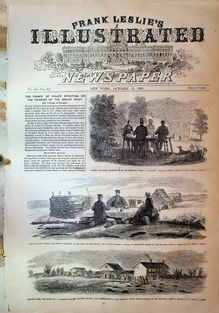 Frank Leslie's Illustrated Newspaper October 13 1860 Prince of Wales Bowling