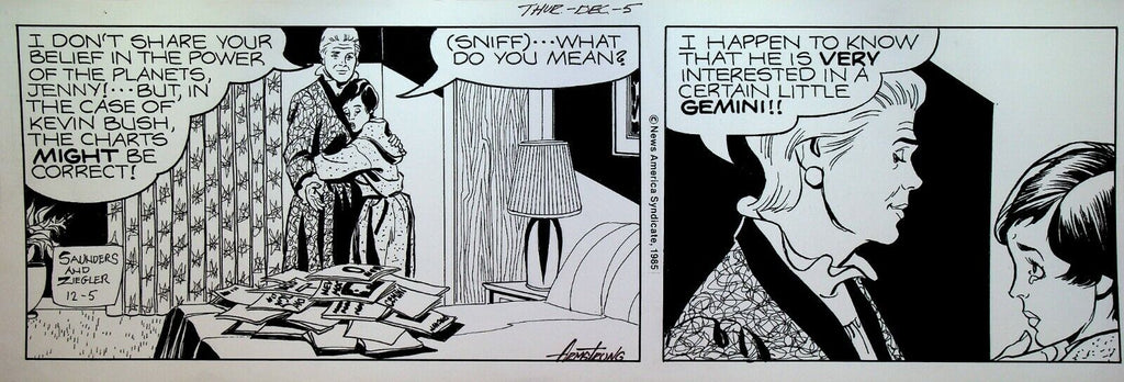 Mary Worth Original Comic Strip Art Allen Saunders Bill Ziegler December 5 1985
